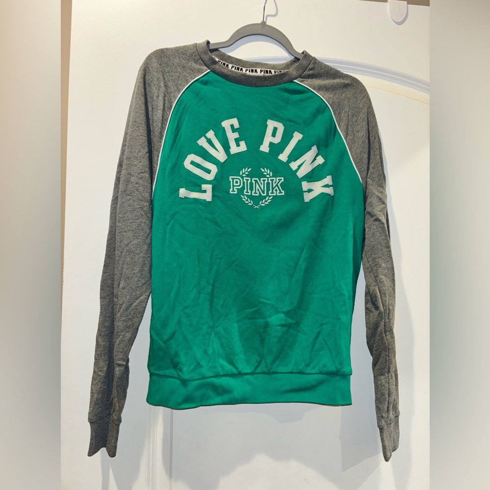 Green and Gray Love Pink Sweatshirt
